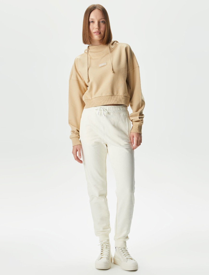 UNITED4 Classic Kadın Krem Hoodie UNITED4 Classic Kadın Krem Hoodie