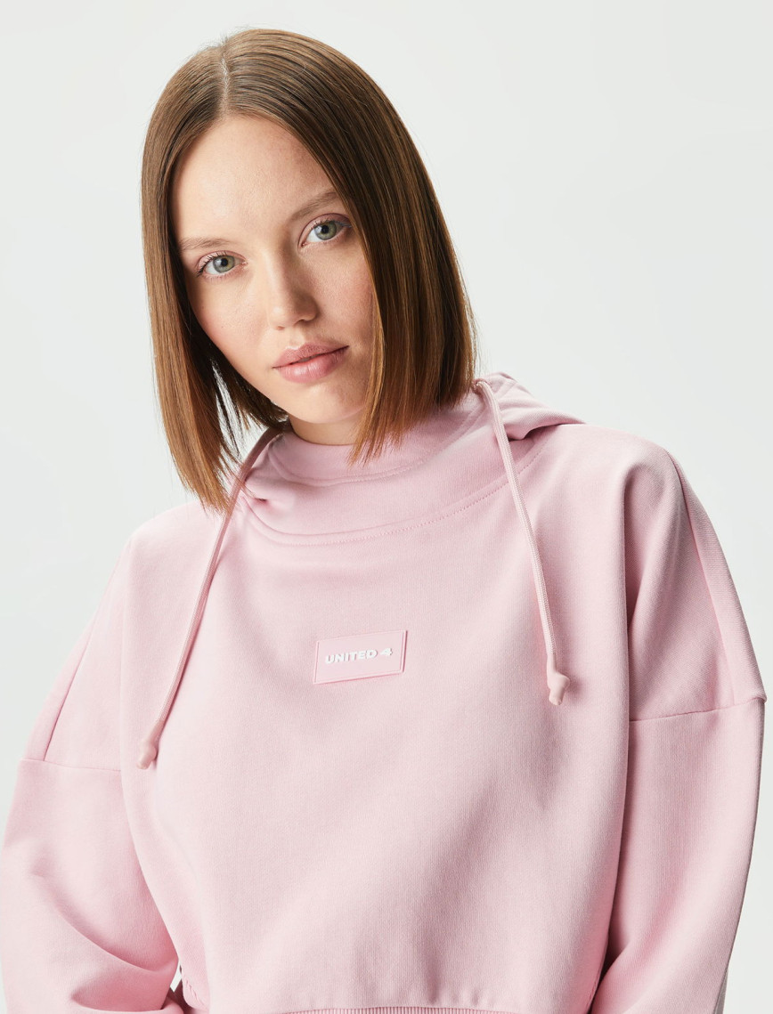 UNITED4 Classic Kadın Pembe Hoodie UNITED4 Classic Kadın Pembe Hoodie
