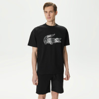Lacoste Erkek Relaxed Fit Bisiklet Yaka Baskılı Siyah T-Shirt Lacoste Erkek Relaxed Fit Bisiklet Yaka Baskılı Siyah T-Shirt