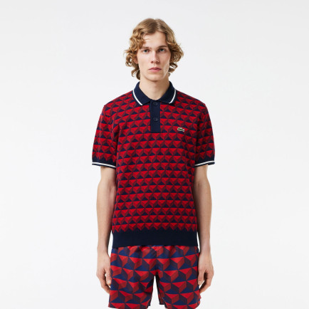 Lacoste Erkek Regular Fit Polo Yaka Monogram Bordo Triko Lacoste Erkek Regular Fit Polo Yaka Monogram Bordo Triko