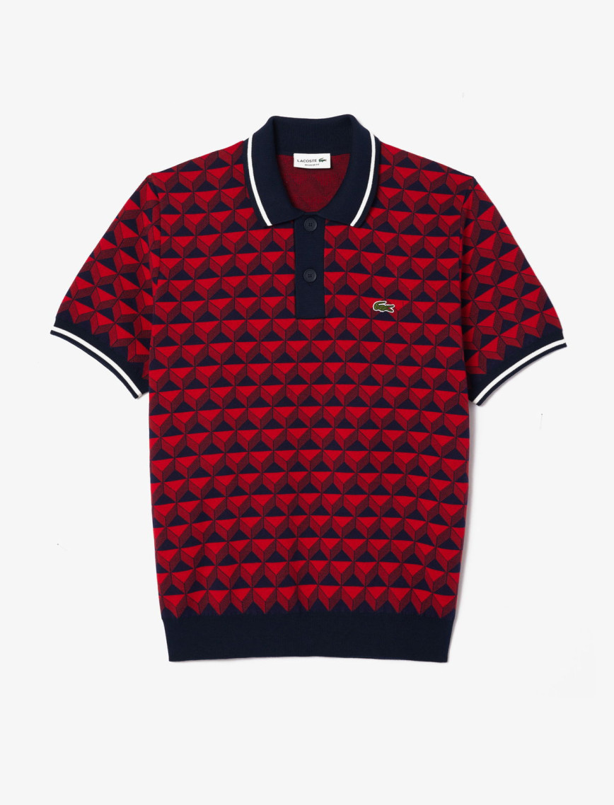 Lacoste Erkek Regular Fit Polo Yaka Monogram Bordo Triko Lacoste Erkek Regular Fit Polo Yaka Monogram Bordo Triko