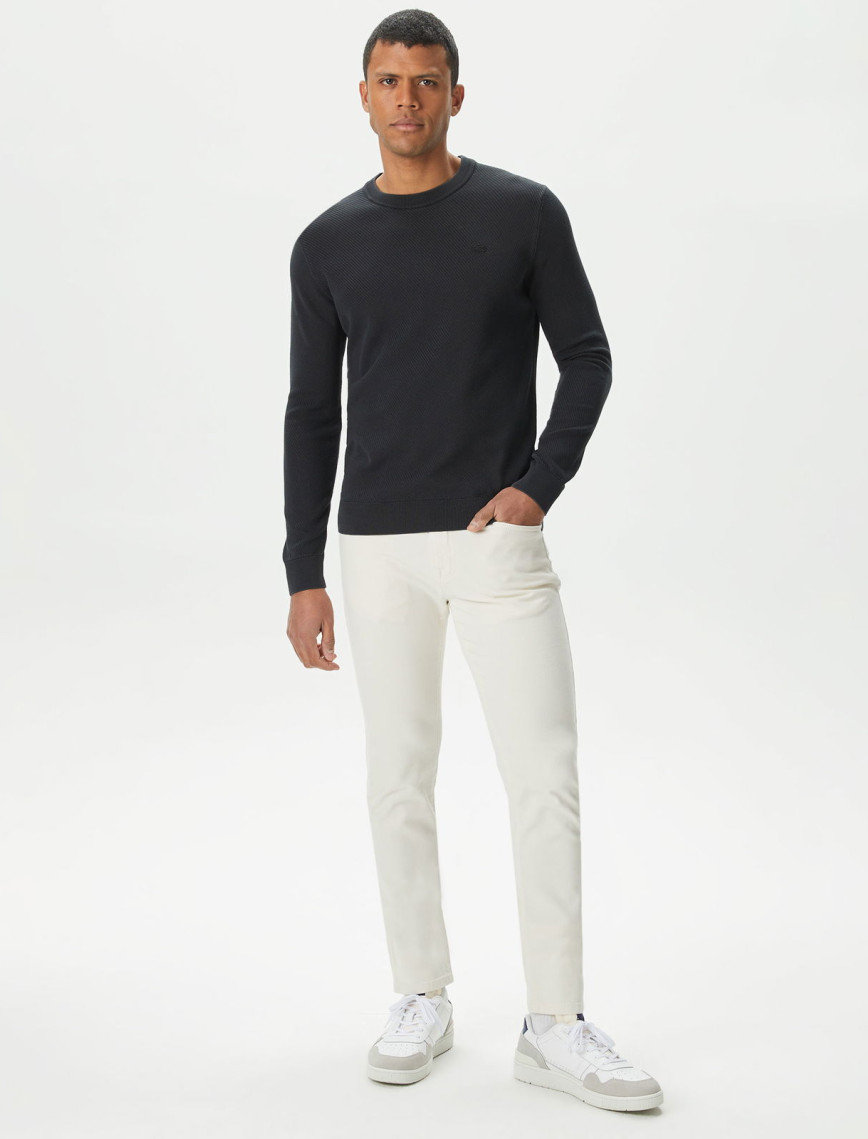 Lacoste Erkek Regular Fit Bisiklet Yaka Siyah Triko