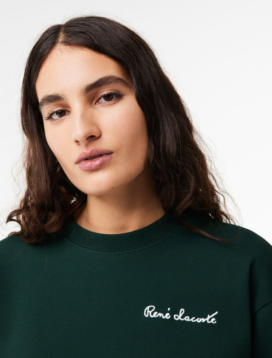 Lacoste Kadın Bisiklet Yaka Yeşil Sweatshirt Lacoste Kadın Bisiklet Yaka Yeşil Sweatshirt