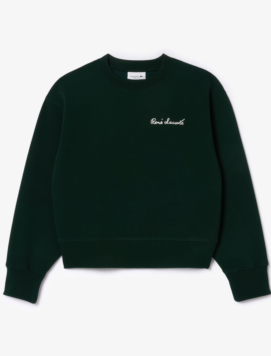 Lacoste Kadın Bisiklet Yaka Yeşil Sweatshirt Lacoste Kadın Bisiklet Yaka Yeşil Sweatshirt