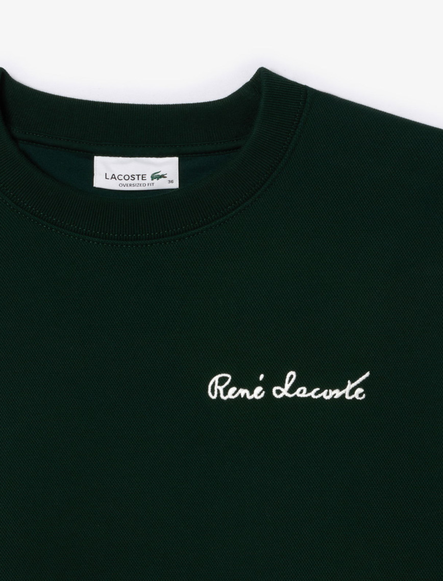 Lacoste Kadın Bisiklet Yaka Yeşil Sweatshirt Lacoste Kadın Bisiklet Yaka Yeşil Sweatshirt