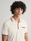 GANT Erkek Krem Regular Fit Çizgili Polo GANT Erkek Krem Regular Fit Çizgili Polo