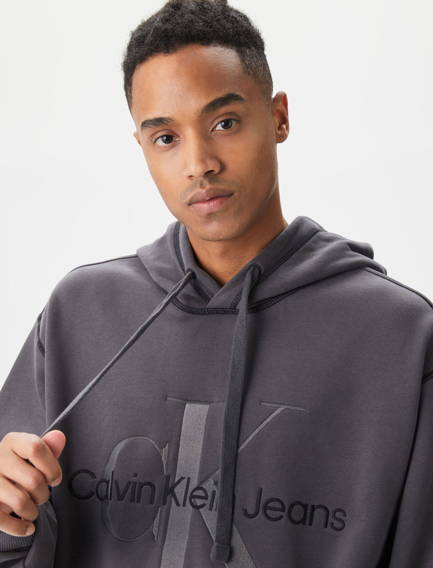 Calvin Klein Jeans Monologo Erkek Gri Sweatshirt Calvin Klein Jeans Monologo Erkek Gri Sweatshirt