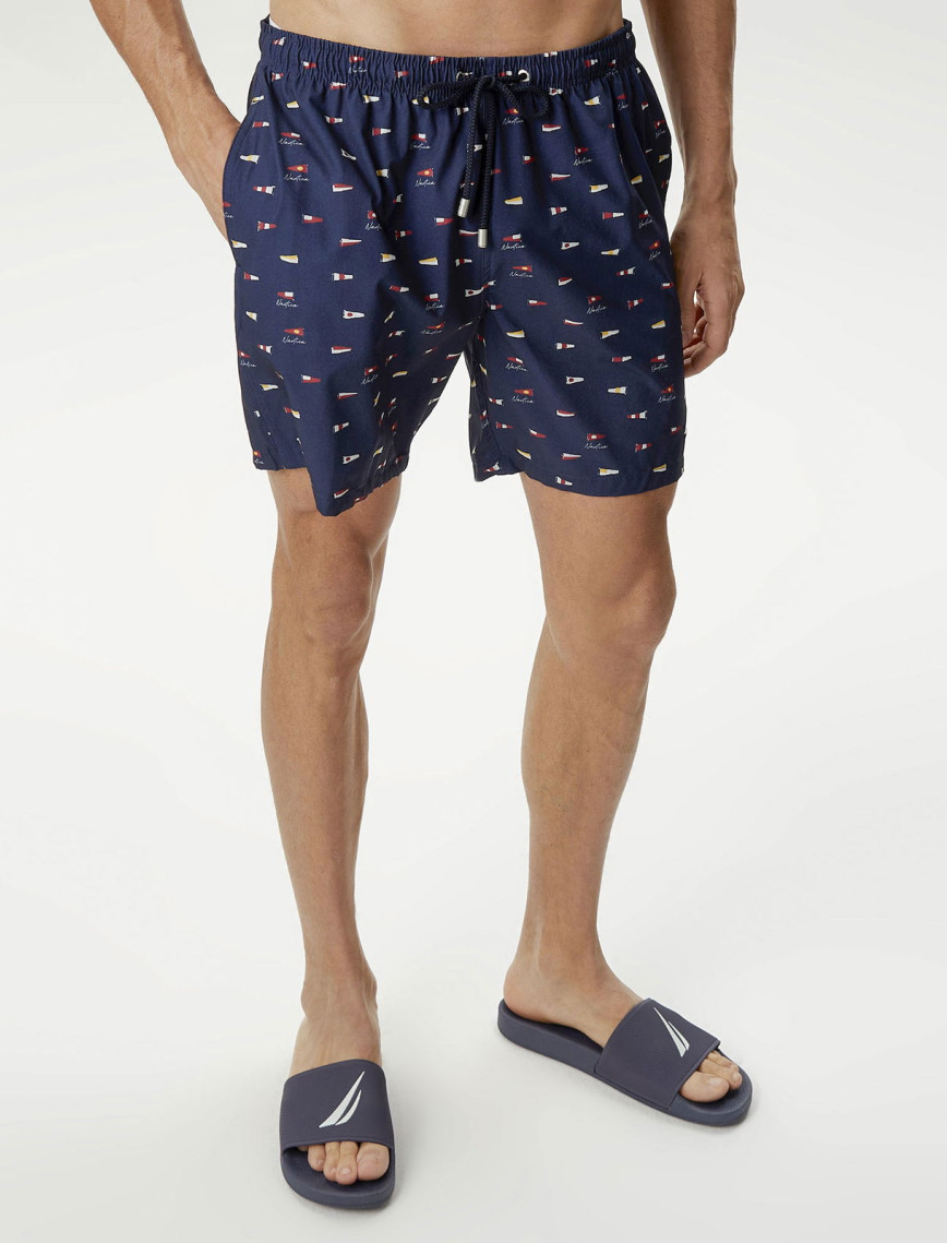 Nautica Erkek Lacivert Baskılı Mayo Şort