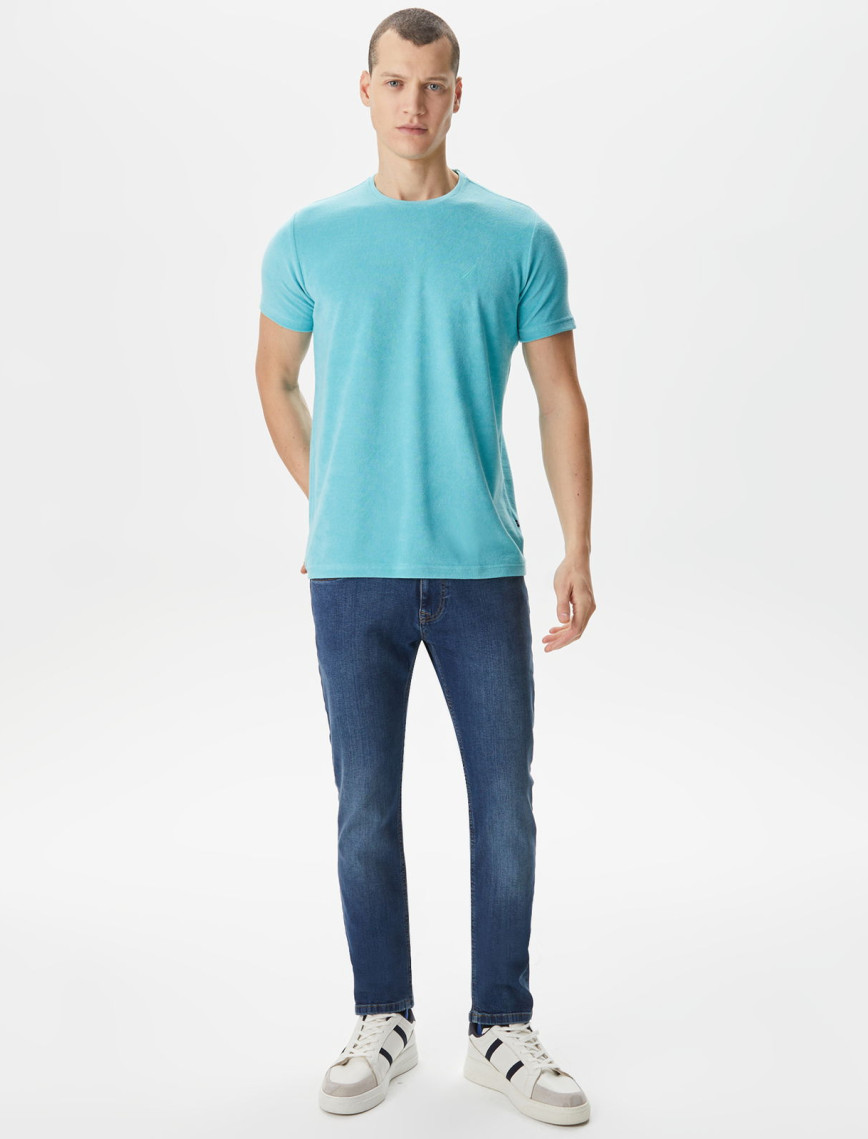 Nautica Erkek Mavi Standart Fit T-Shirt Nautica Erkek Mavi Standart Fit T-Shirt