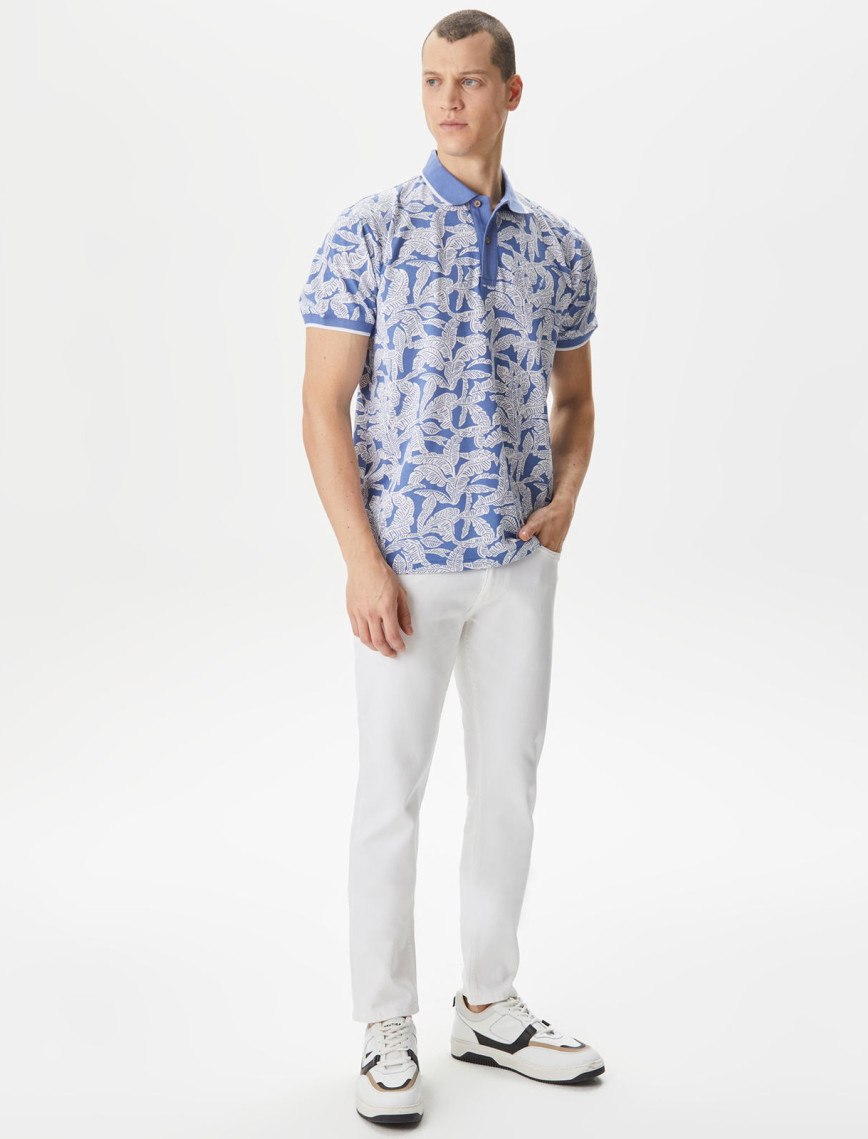 Nautica Erkek Mavi Classic Fit Kısa Kollu Baskılı Polo Nautica Erkek Mavi Classic Fit Kısa Kollu Baskılı Polo