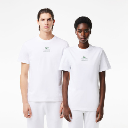 Lacoste Unisex Regular Fit Bisiklet Yaka Baskılı Beyaz T-Shirt Lacoste Unisex Regular Fit Bisiklet Yaka Baskılı Beyaz T-Shirt