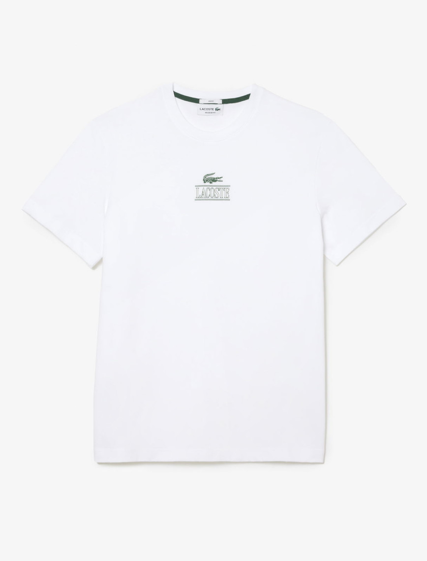 Lacoste Unisex Regular Fit Bisiklet Yaka Baskılı Beyaz T-Shirt Lacoste Unisex Regular Fit Bisiklet Yaka Baskılı Beyaz T-Shirt