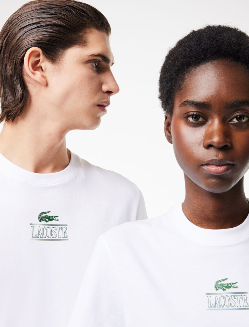 Lacoste Unisex Regular Fit Bisiklet Yaka Baskılı Beyaz T-Shirt Lacoste Unisex Regular Fit Bisiklet Yaka Baskılı Beyaz T-Shirt
