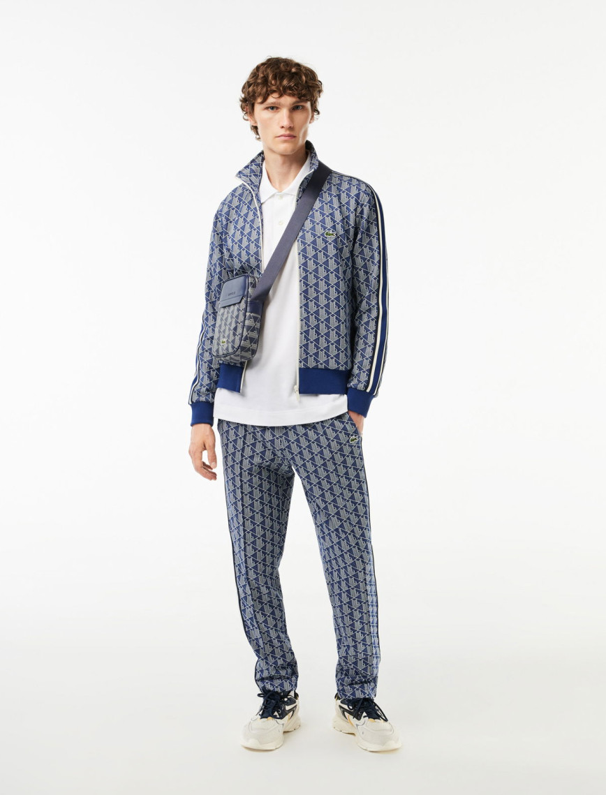 Lacoste Erkek Regular Fit Fermuarlı Monogram Lacivert Sweatshirt