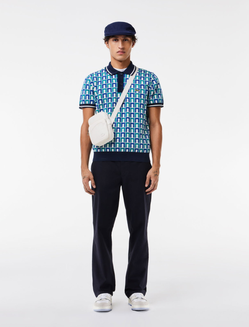 Lacoste Erkek Regular Fit Gömlek Yaka Monogram Yeşil Triko Lacoste Erkek Regular Fit Gömlek Yaka Monogram Yeşil Triko