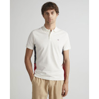 GANT Erkek Krem Regular Fit Renk Bloklu Polo GANT Erkek Krem Regular Fit Renk Bloklu Polo