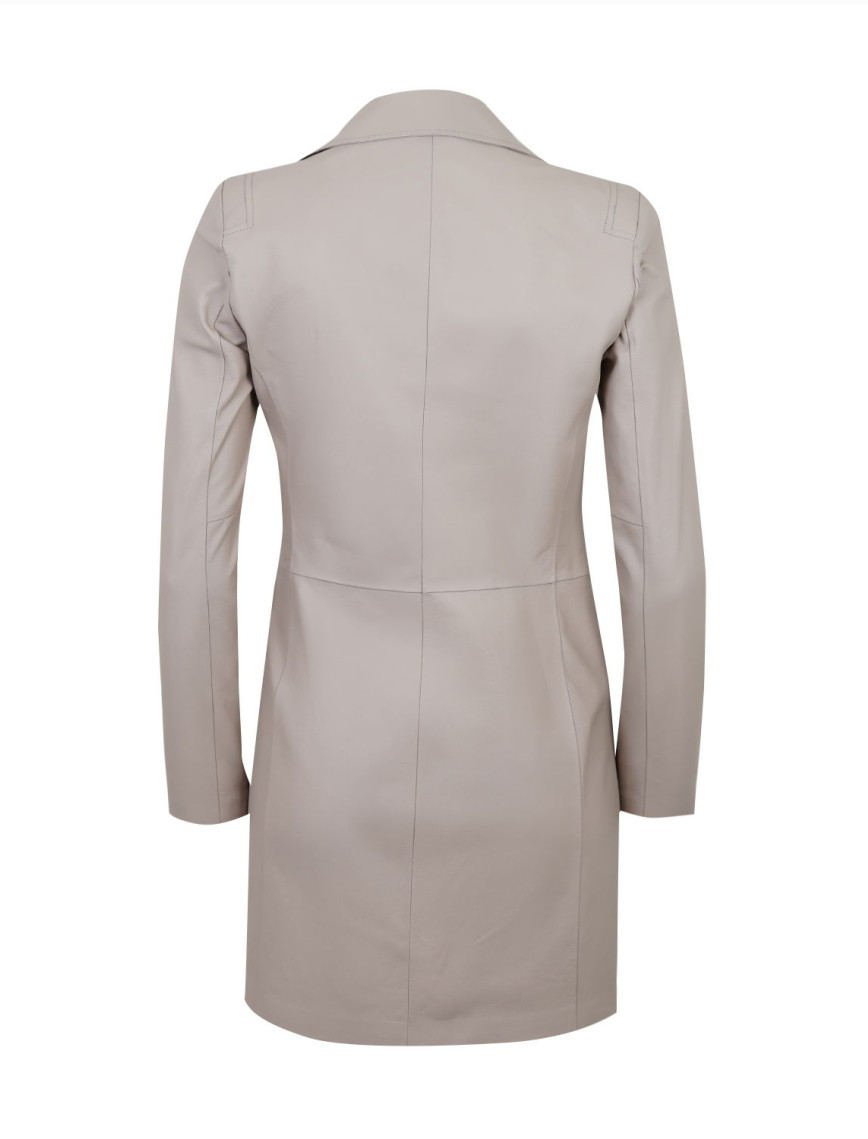 Adrina Krem Kadın Deri Trençkot Adrina Krem Kadın Deri Trençkot