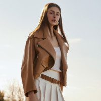 Albinia Kahve Kadın Deri Biker Ceket Albinia Kahve Kadın Deri Biker Ceket