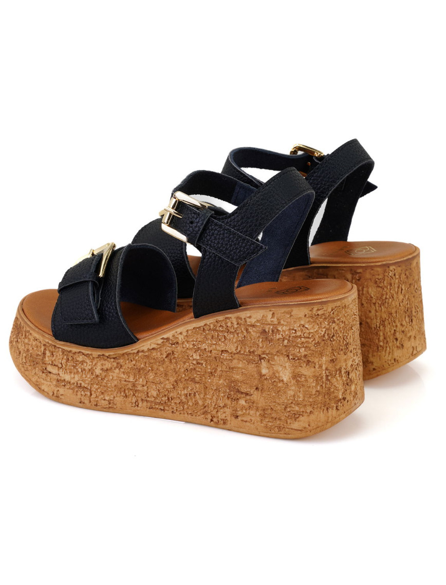 Kadın Siyah Topuklu Deri Sandalet Kadın Siyah Topuklu Deri Sandalet