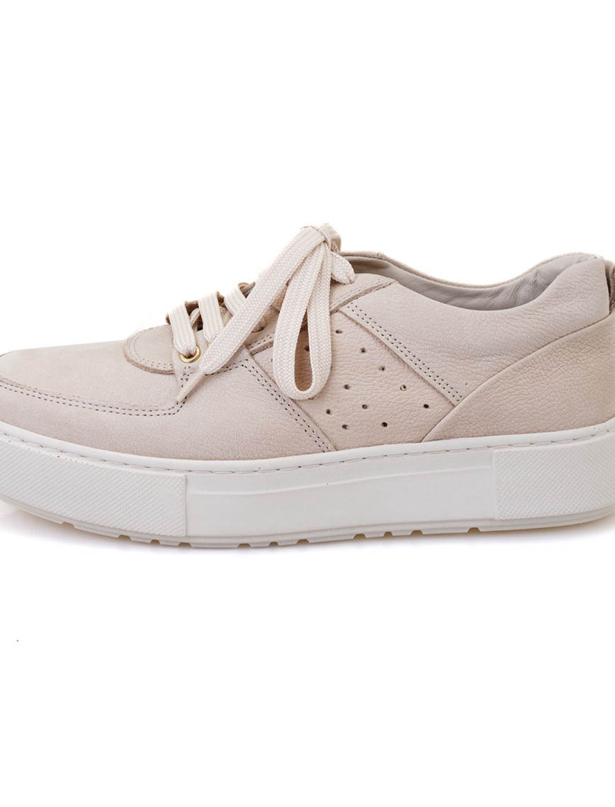 Kadın Bej Deri Spor Ayakkabı Kadın Bej Deri Spor Ayakkabı