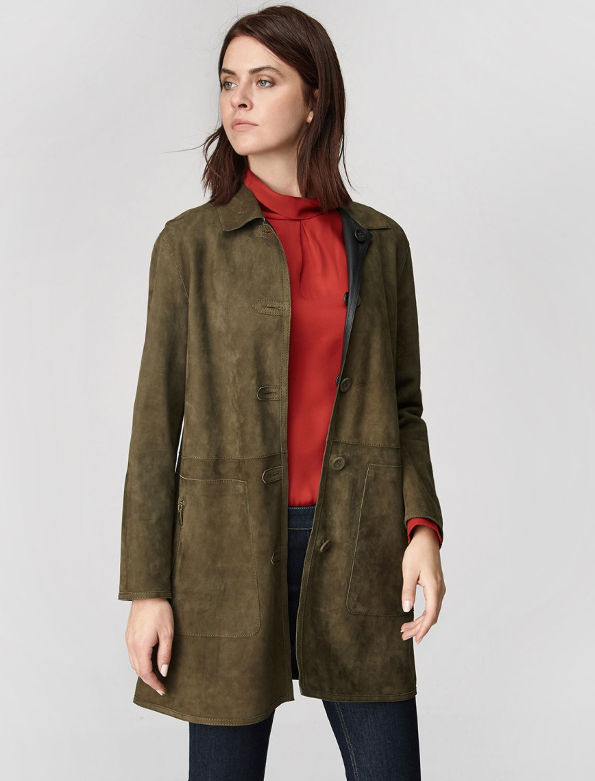 Simonetta Kadın Çift Taraflı Deri Pardösü