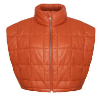 Marquise Turuncu Kadın Kısa Puffer Deri Yelek Marquise Turuncu Kadın Kısa Puffer Deri Yelek