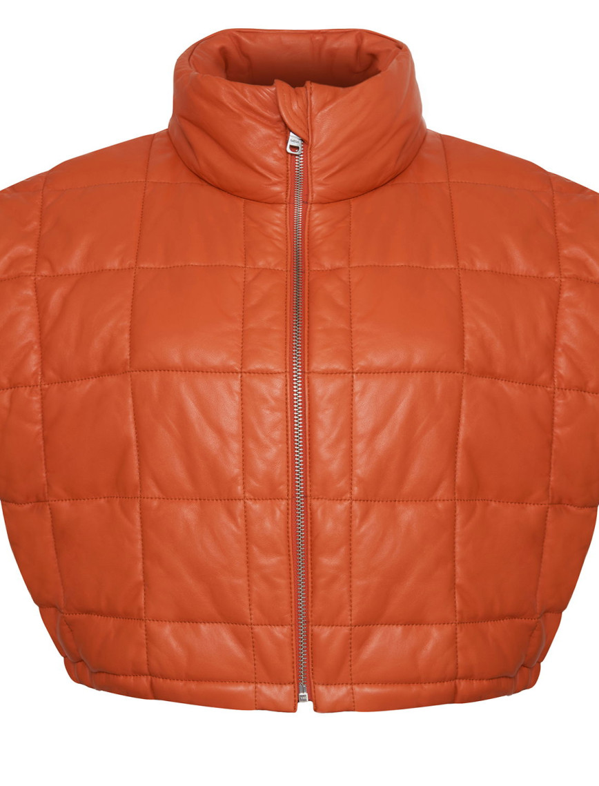 Marquise Sarı Kadın Kısa Puffer Deri Yelek Marquise Sarı Kadın Kısa Puffer Deri Yelek