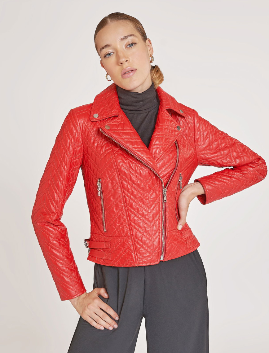 Riccarda Kadın Deri Biker Mont Riccarda Kadın Deri Biker Mont