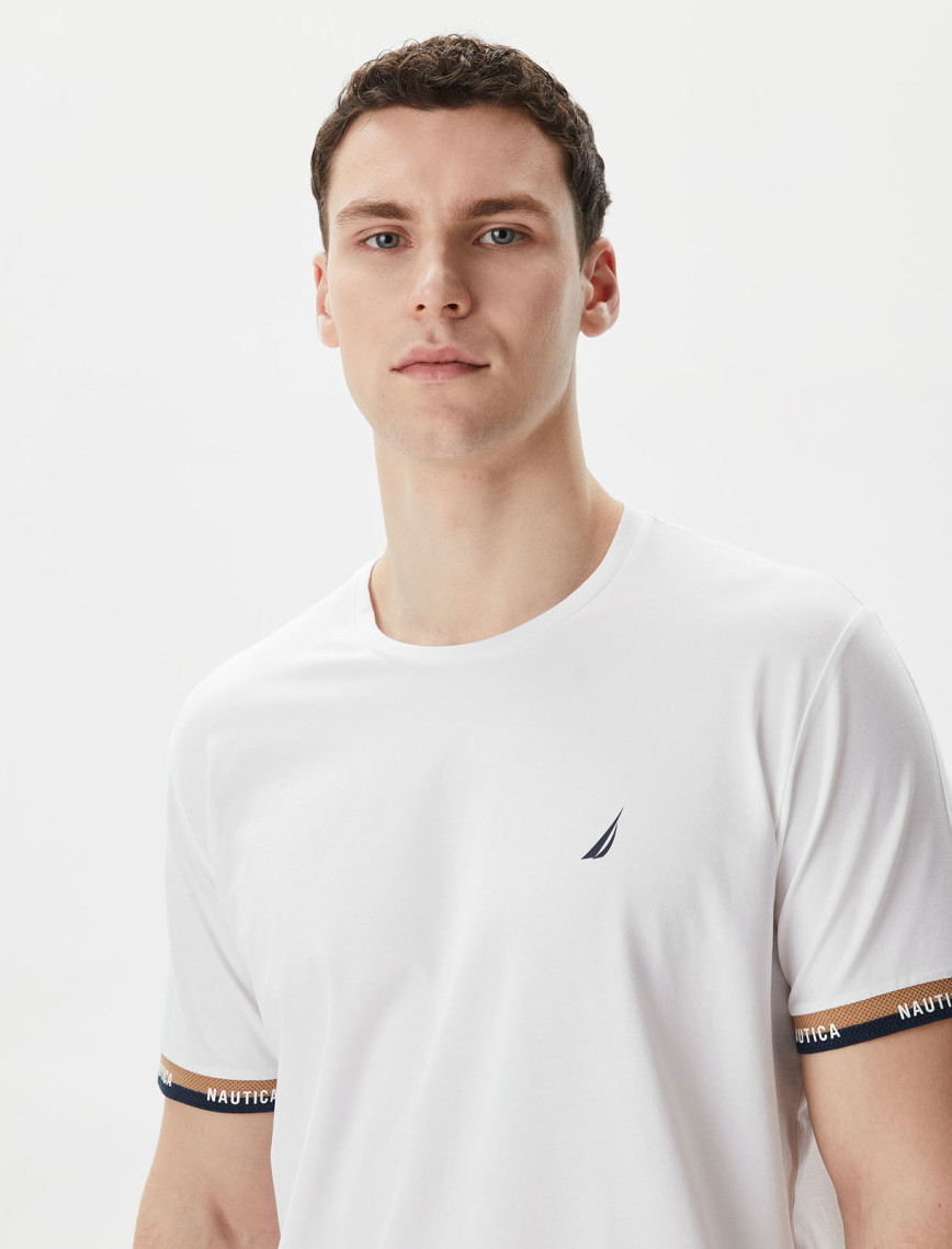 Nautica Erkek Beyaz Standart Fit T-Shirt Nautica Erkek Beyaz Standart Fit T-Shirt