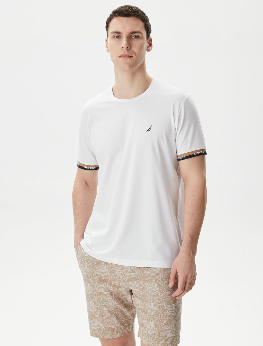 Nautica Erkek Beyaz Standart Fit T-Shirt Nautica Erkek Beyaz Standart Fit T-Shirt