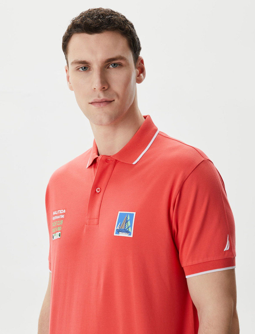 Nautica Erkek Kırmızı Classic Fit Kısa Kollu Polo