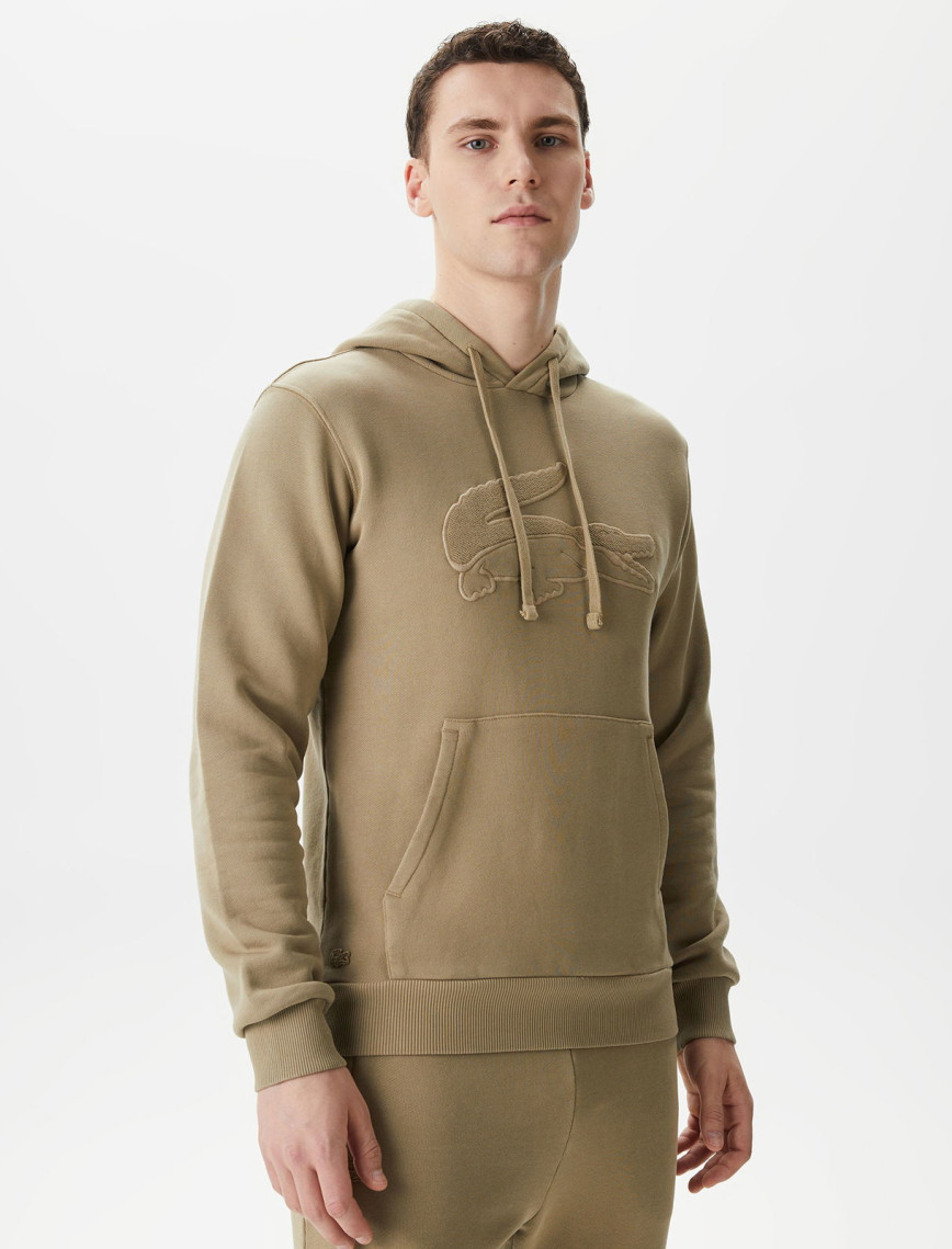 Lacoste Erkek Relaxed Fit Kapüşonlu Baskılı Bej Sweatshirt Lacoste Erkek Relaxed Fit Kapüşonlu Baskılı Bej Sweatshirt
