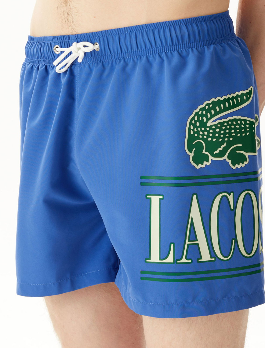 Lacoste Baskılı Erkek Mavi Deniz Şortu Lacoste Baskılı Erkek Mavi Deniz Şortu