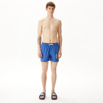 Lacoste Baskılı Erkek Mavi Deniz Şortu Lacoste Baskılı Erkek Mavi Deniz Şortu