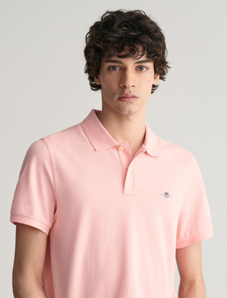GANT Erkek Pembe Regular Fit Logolu Polo GANT Erkek Pembe Regular Fit Logolu Polo