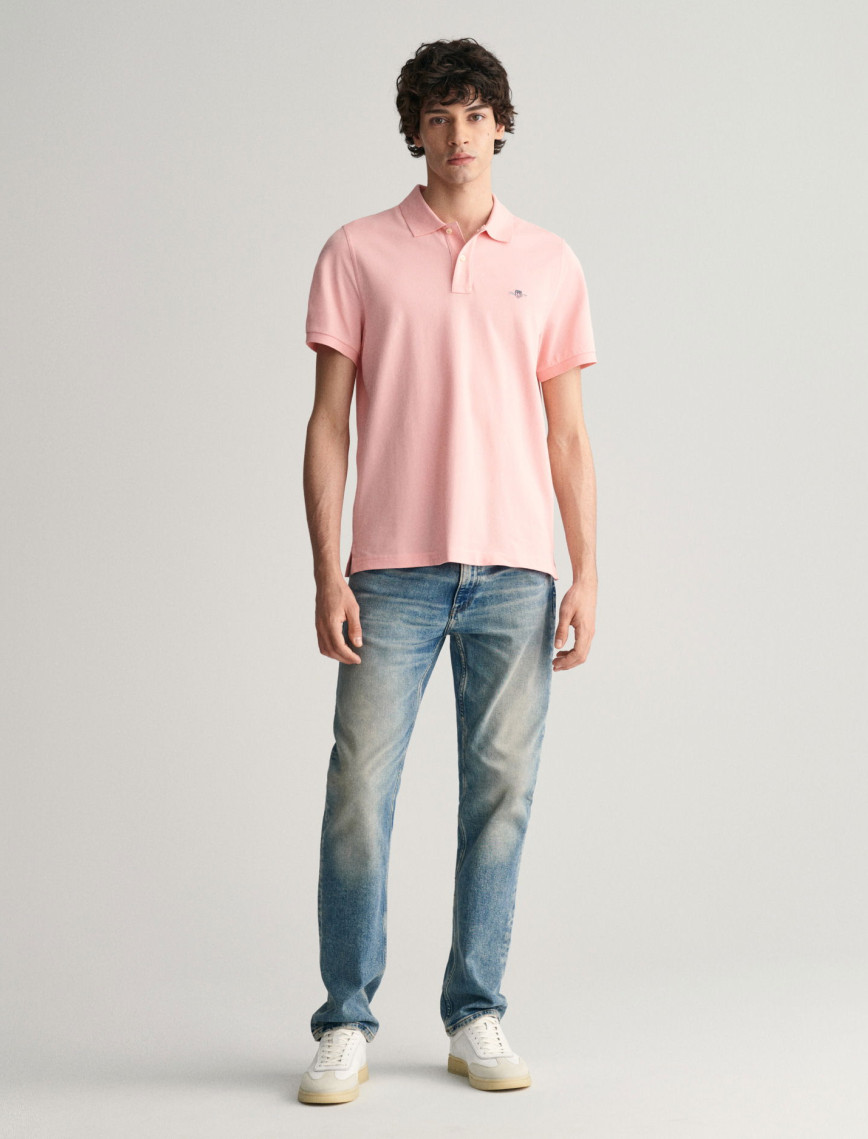GANT Erkek Pembe Regular Fit Logolu Polo GANT Erkek Pembe Regular Fit Logolu Polo