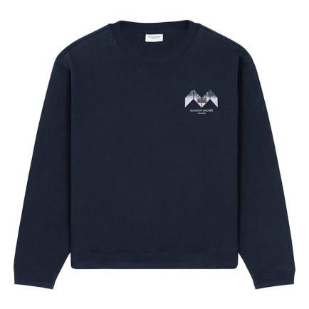 Maison Sacrée Sur La Neige Lacivert Baskılı Sweatshirt Maison Sacrée Sur La Neige Lacivert Baskılı Sweatshirt