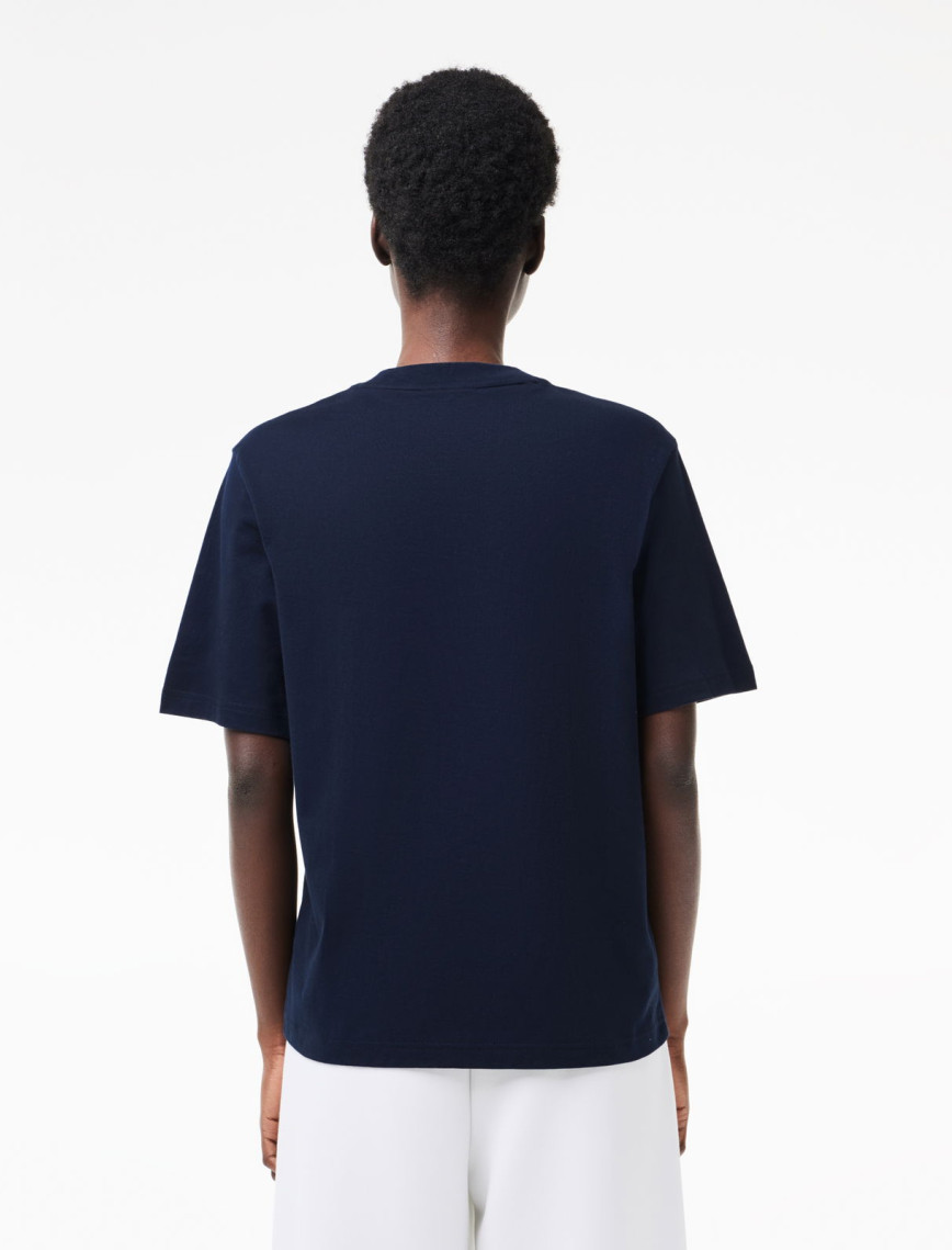 Lacoste Kadın Relaxed Fit Bisiklet Yaka Lacivert T-Shirt Lacoste Kadın Relaxed Fit Bisiklet Yaka Lacivert T-Shirt