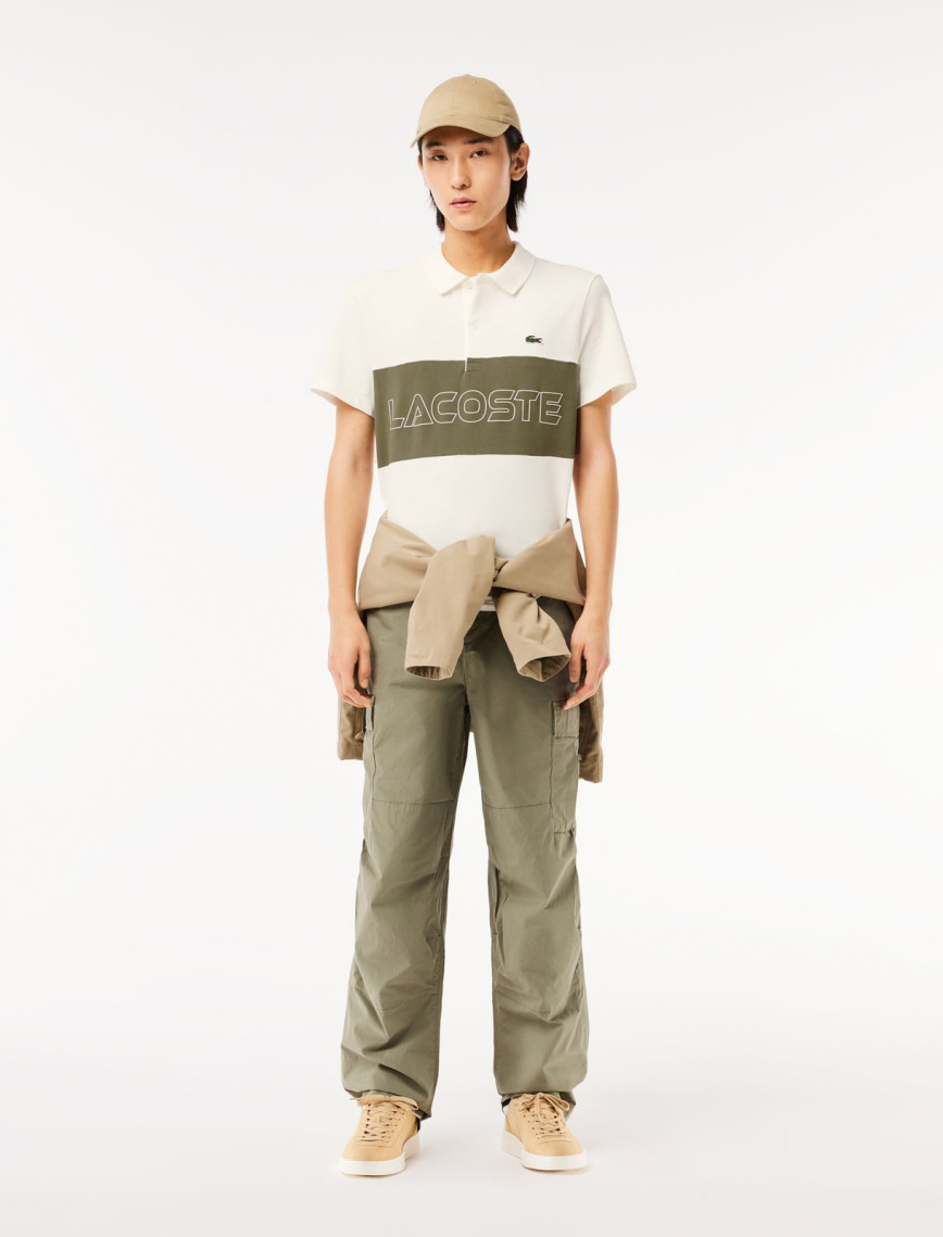 Lacoste Erkek Regular Fit Renk Bloklu Krem Polo Lacoste Erkek Regular Fit Renk Bloklu Krem Polo