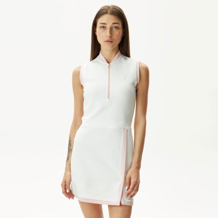 Lacoste Kadın Regular Fit Kolsuz Yarım Fermuarlı Renk Bloklu Beyaz Elbise Lacoste Kadın Regular Fit Kolsuz Yarım Fermuarlı Renk Bloklu Beyaz Elbise