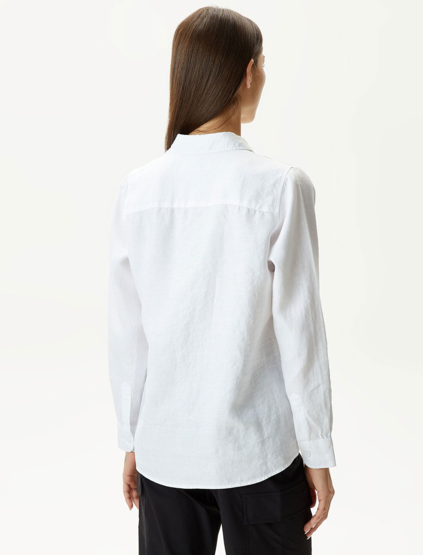 Lacoste Kadın Relaxed Fit Beyaz Gömlek Lacoste Kadın Relaxed Fit Beyaz Gömlek