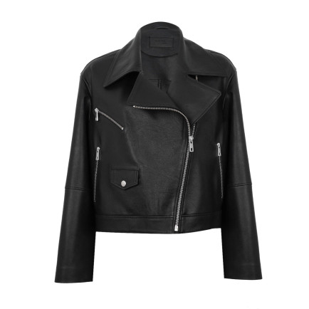 Albinia Siyah Kadın Deri Biker Ceket Albinia Siyah Kadın Deri Biker Ceket