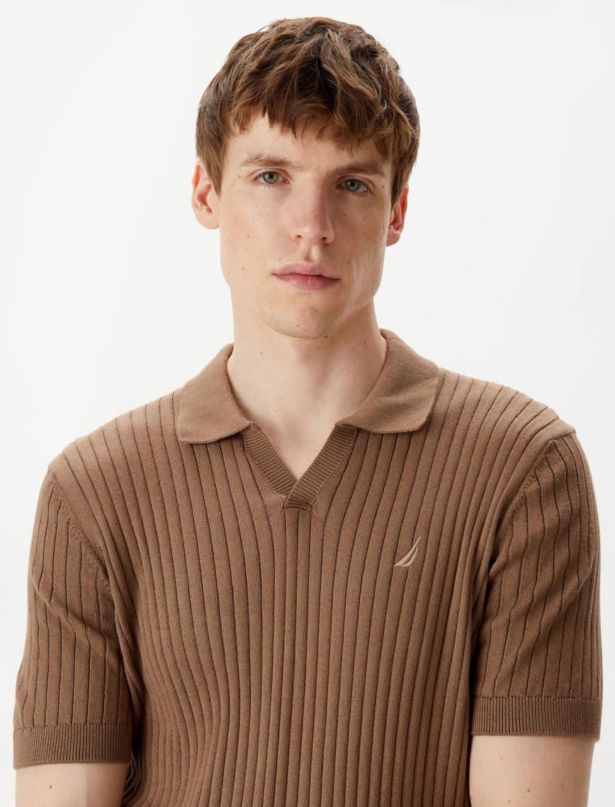 Nautica Erkek Kahverengi Classic Fit Kısa Kollu Triko Nautica Erkek Kahverengi Classic Fit Kısa Kollu Triko