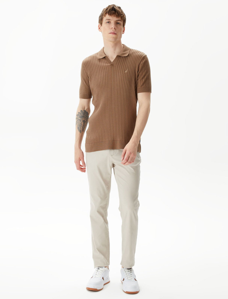 Nautica Erkek Kahverengi Classic Fit Kısa Kollu Triko Nautica Erkek Kahverengi Classic Fit Kısa Kollu Triko