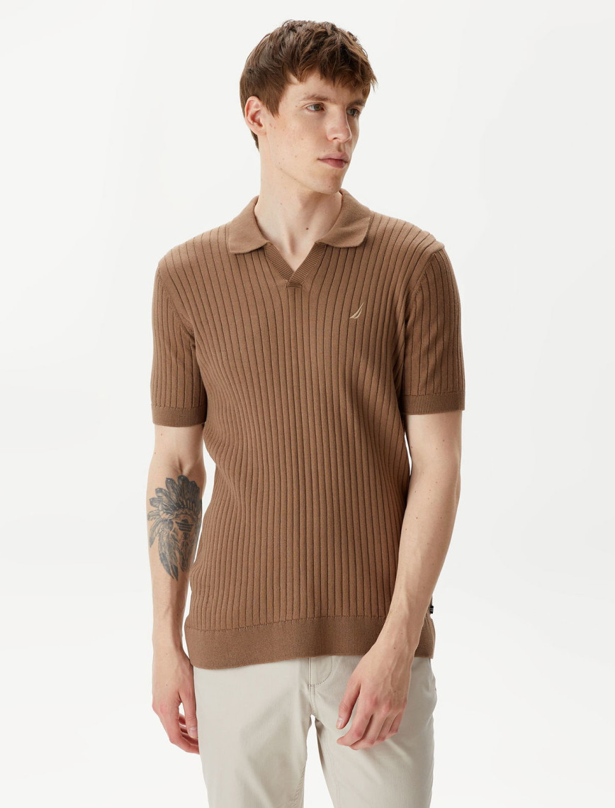 Nautica Erkek Kahverengi Classic Fit Kısa Kollu Triko Nautica Erkek Kahverengi Classic Fit Kısa Kollu Triko