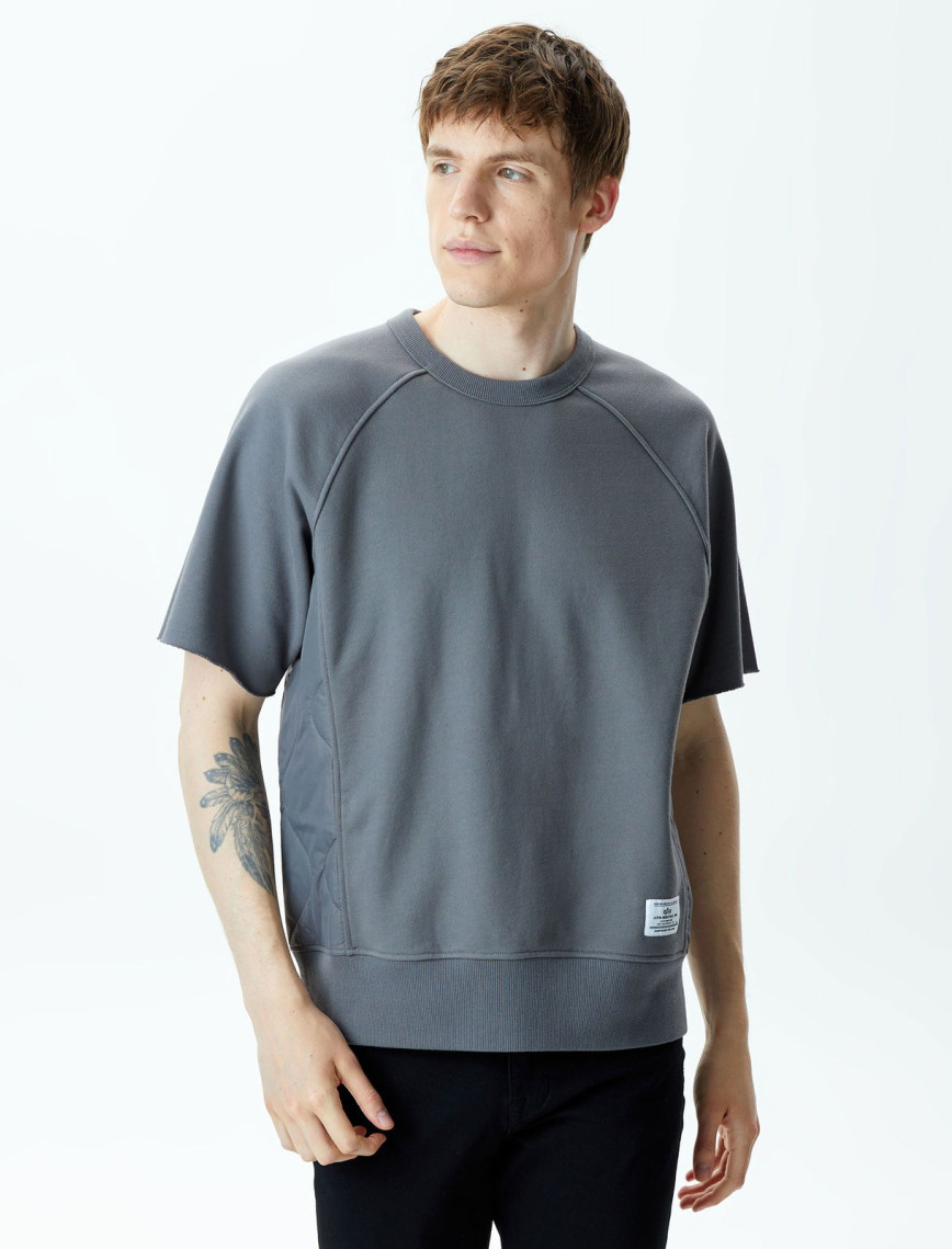 Alpha Industries Kısa Kollu Erkek Mavi Sweatshirt Alpha Industries Kısa Kollu Erkek Mavi Sweatshirt