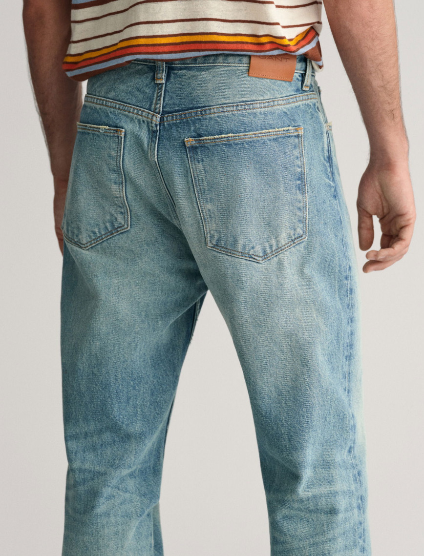GANT Erkek Lacivert Loose Fit Jean Pantolon GANT Erkek Lacivert Loose Fit Jean Pantolon