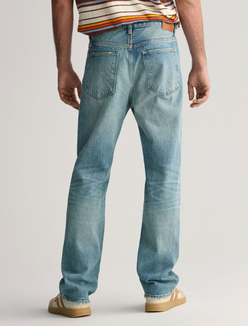 GANT Erkek Lacivert Loose Fit Jean Pantolon GANT Erkek Lacivert Loose Fit Jean Pantolon