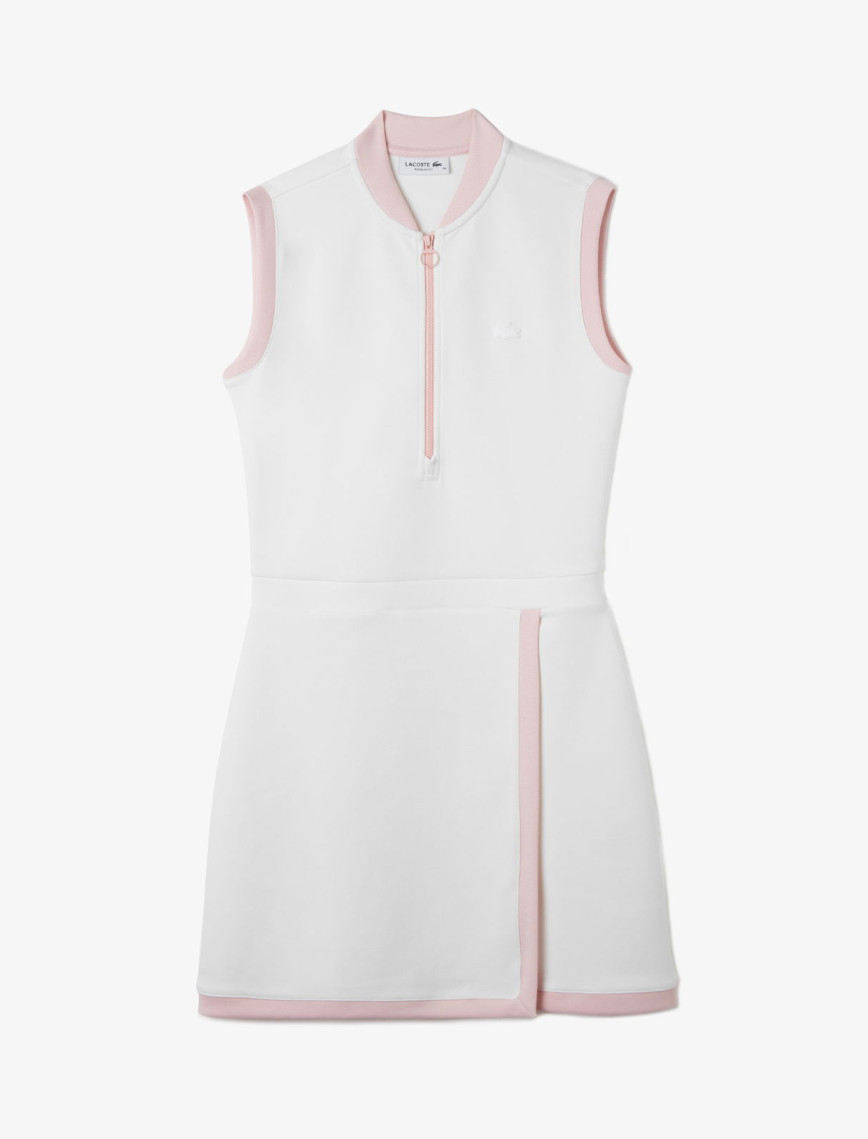 Lacoste Kadın Regular Fit Kolsuz Yarım Fermuarlı Renk Bloklu Beyaz Elbise Lacoste Kadın Regular Fit Kolsuz Yarım Fermuarlı Renk Bloklu Beyaz Elbise