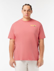 Lacoste Erkek Classic Fit Bisiklet Yaka Baskılı Pembe T-Shirt